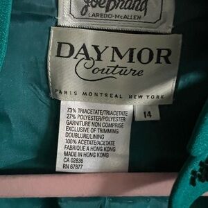 Vintage Daymor Couture Teal Beaded Jacket and Skirt.